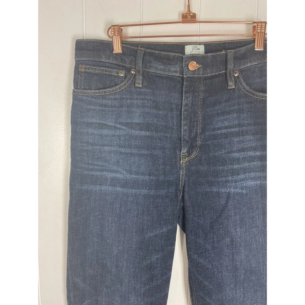 J.Crew Women's Billie Deni Boot Crop Dark Wash Jeans Size 31 Tall‎